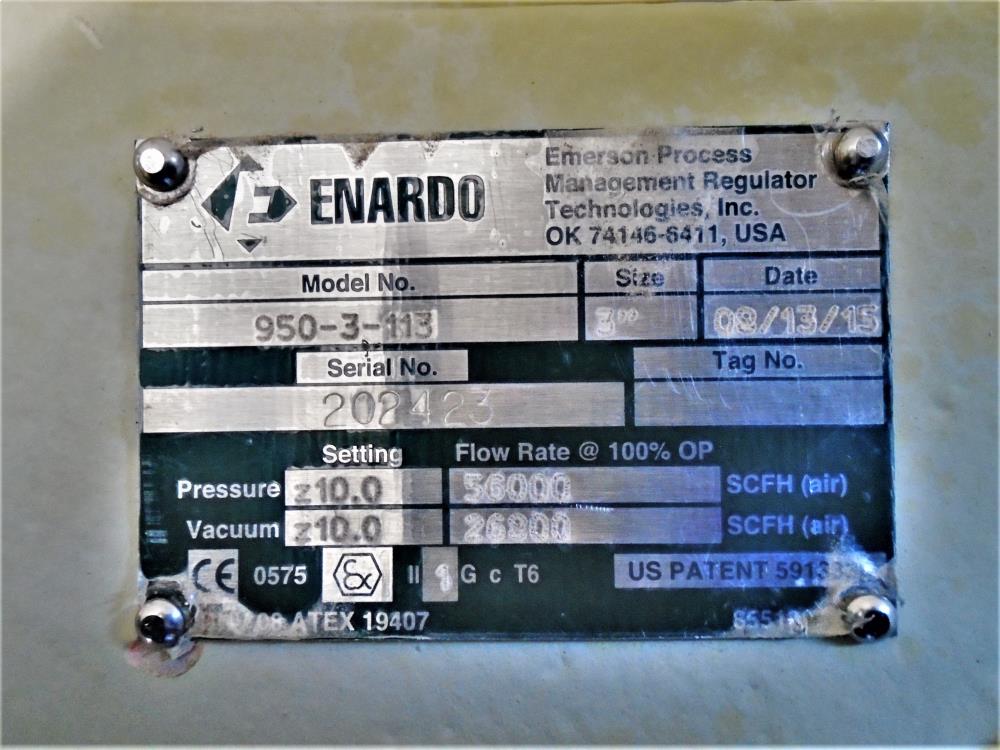 Enardo 3" 150# Pressure Vacuum Relief Vent Valve, 950-3-113, Aluminum